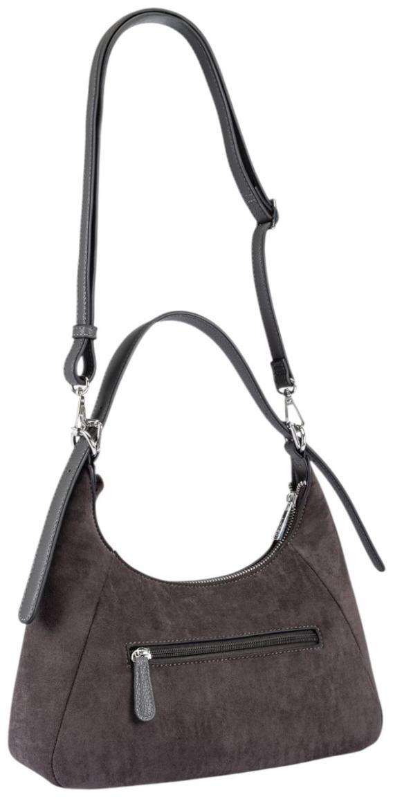 L.Credi Sophronia Schultertasche Veloursimitat Iron - Dunkelbraun