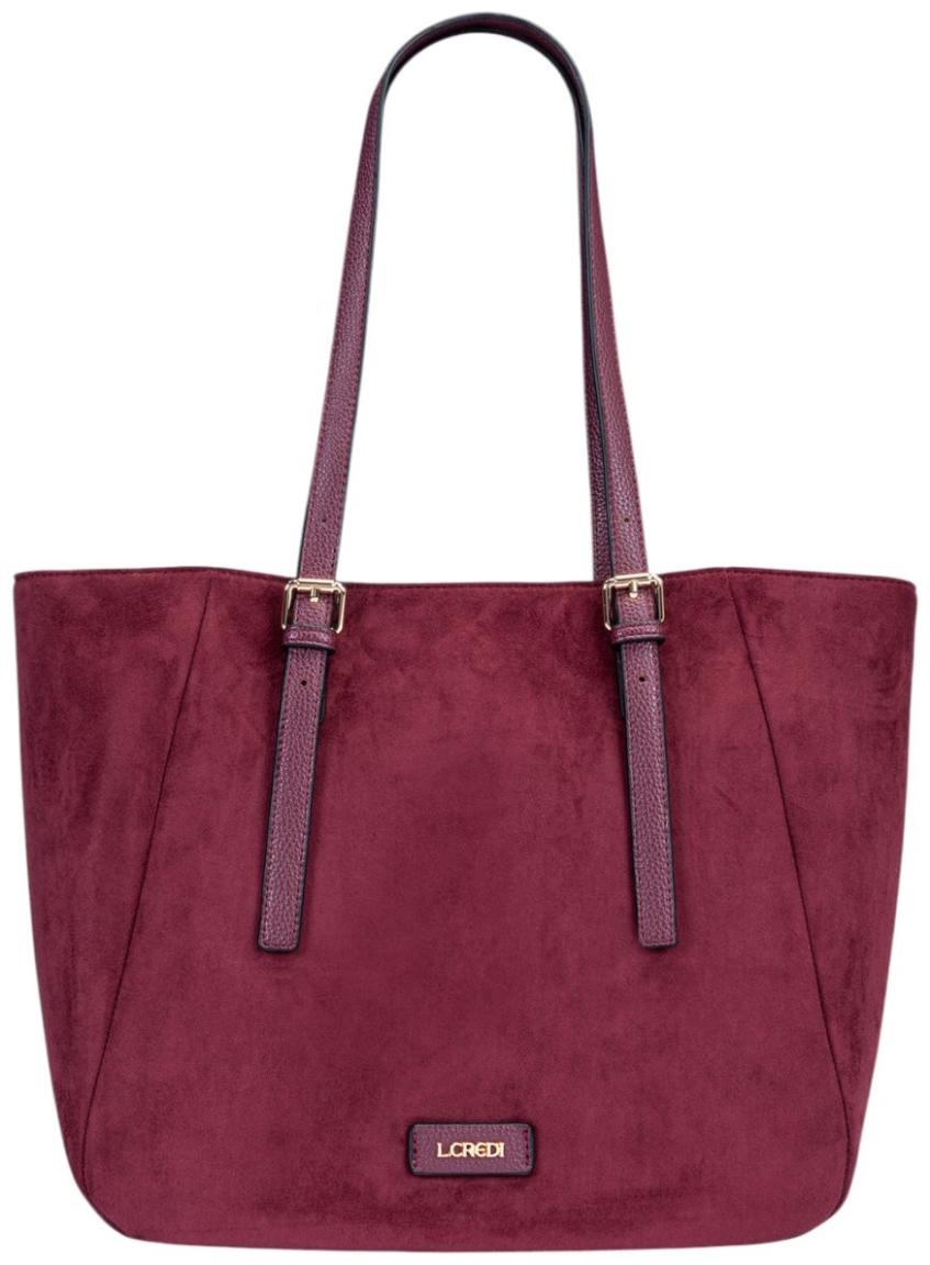 L.Credi Sophronia Shopper Faux-Velours Cherry Shade - Bordeaux
