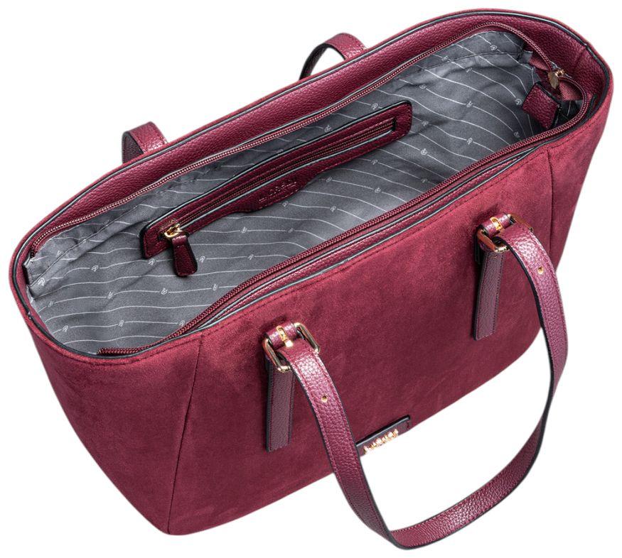 L.Credi Sophronia Shopper Faux-Velours Cherry Shade - Bordeaux