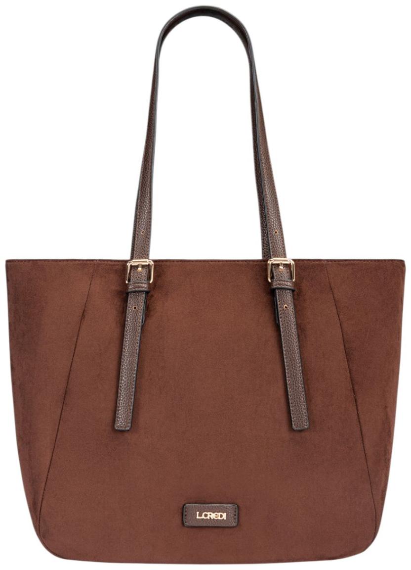 L.Credi Sophronia Shopper Faux-Velours Chocolate - Braun