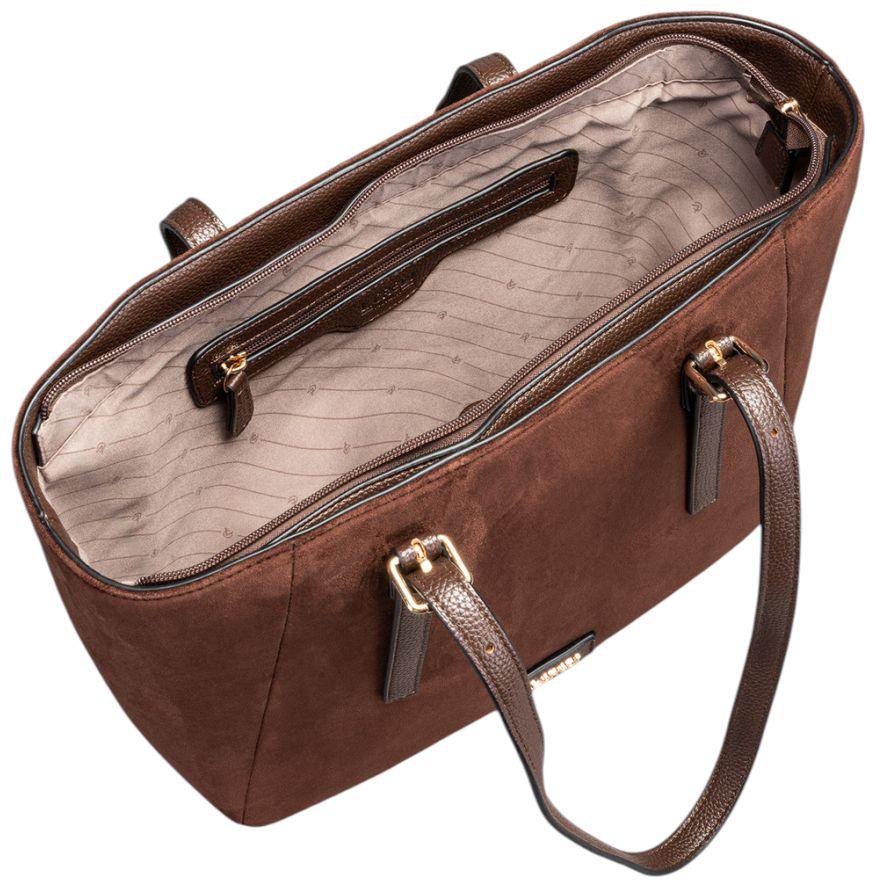 L.Credi Sophronia Shopper Faux-Velours Chocolate - Braun