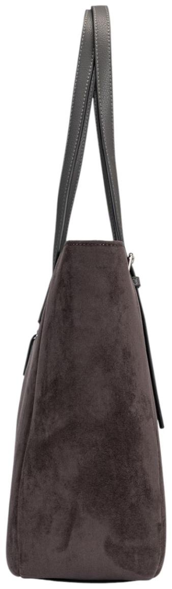 L.Credi Sophronia Shopper Faux-Velours Iron - Dunkelbraun