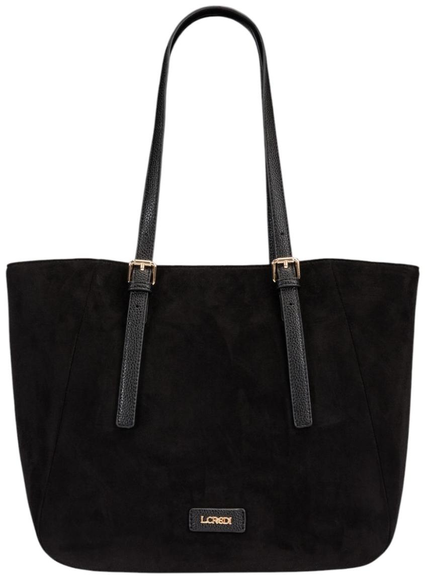 L.Credi Sophronia Shopper Faux-Velours Schwarz