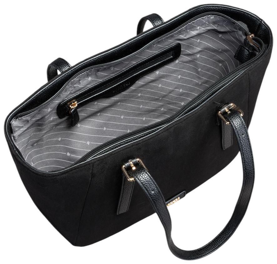 L.Credi Sophronia Shopper Faux-Velours Schwarz