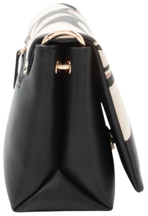 L.Credi Tasche Rabia Überschlagtasche Blätter Schwarz