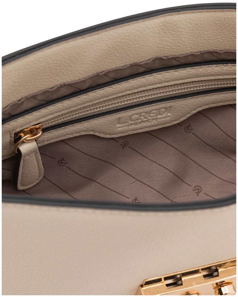 L.Credi Überschlagtasche Onelia Creme Knopfverschluss
