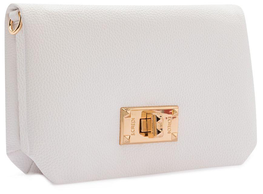 L.Credi extravagante Überschlagtasche Obuna Weiss