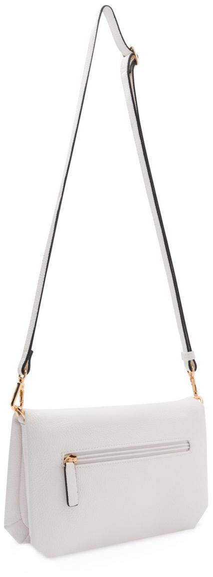 L.Credi extravagante Überschlagtasche Obuna Weiss