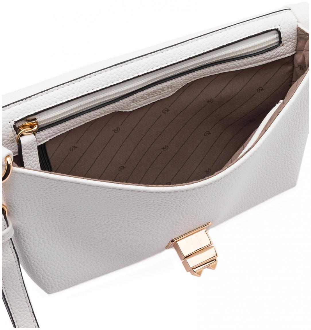 L.Credi extravagante Überschlagtasche Obuna Weiss