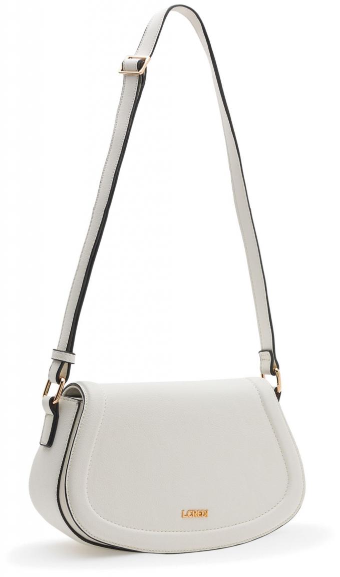 L.Credi feminine Überschlagtasche Oletta weiß