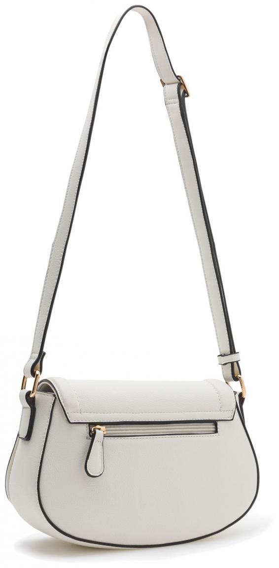 L.Credi feminine Überschlagtasche Oletta weiß