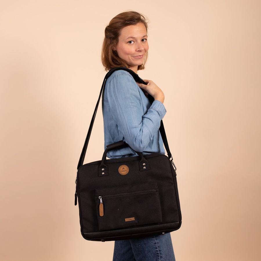 Laptoptasche Cabaia Messenger Berlin schwarz nachhaltig