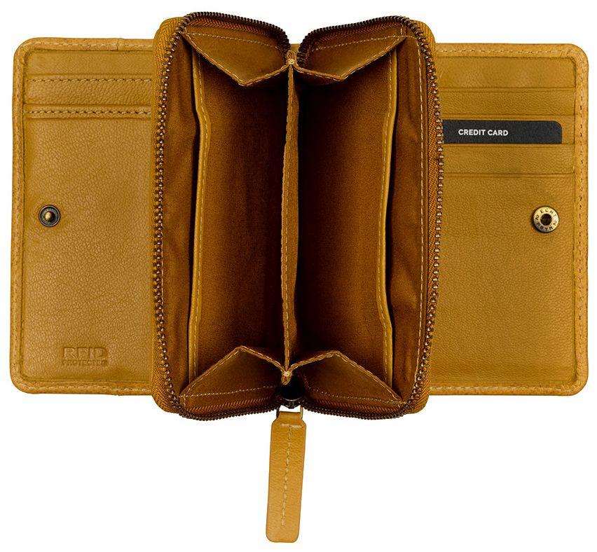 Leather Wallet Women BURKELY Natural Norah Yolk Yellow