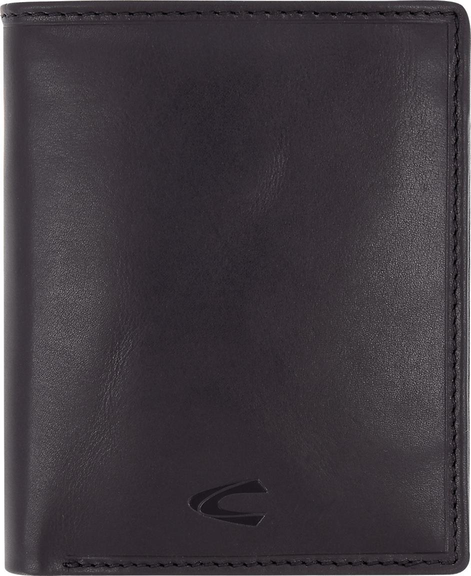 Leder Geldtasche camel active Como Schwarz RFID Handmade Hochformat