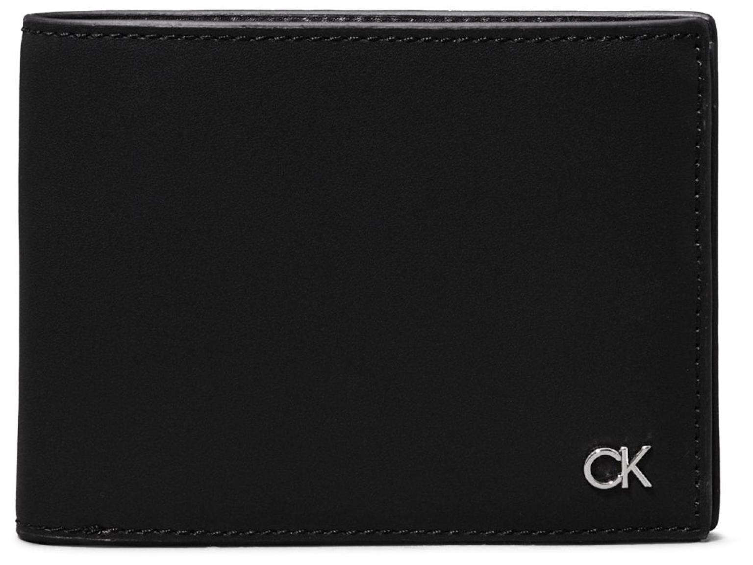 Lederbörse Calvin Klein Metal 10CC Coin Trifold schwarz Männer