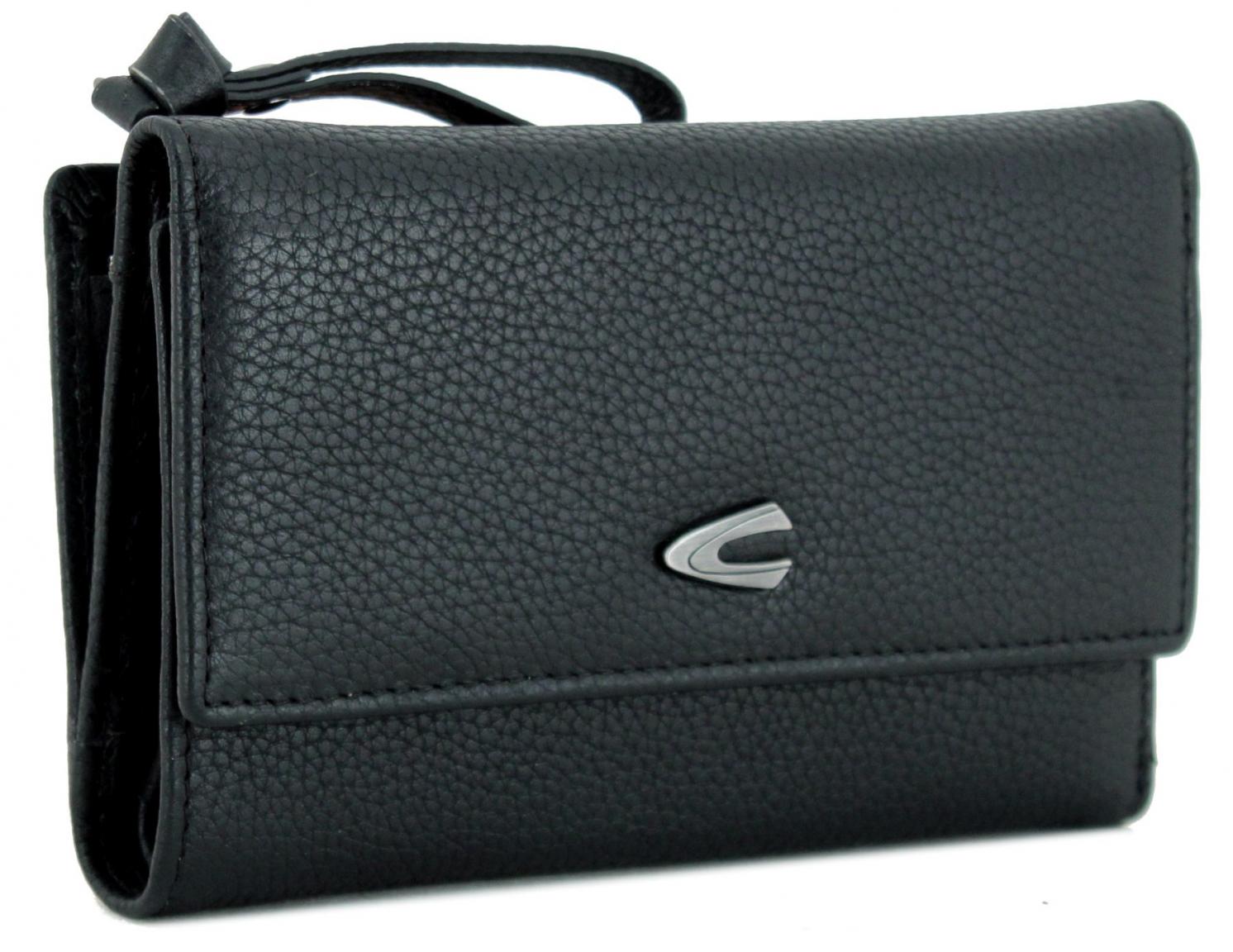 Lederportmonee Damen Camel Active Pura Medium Flap Black