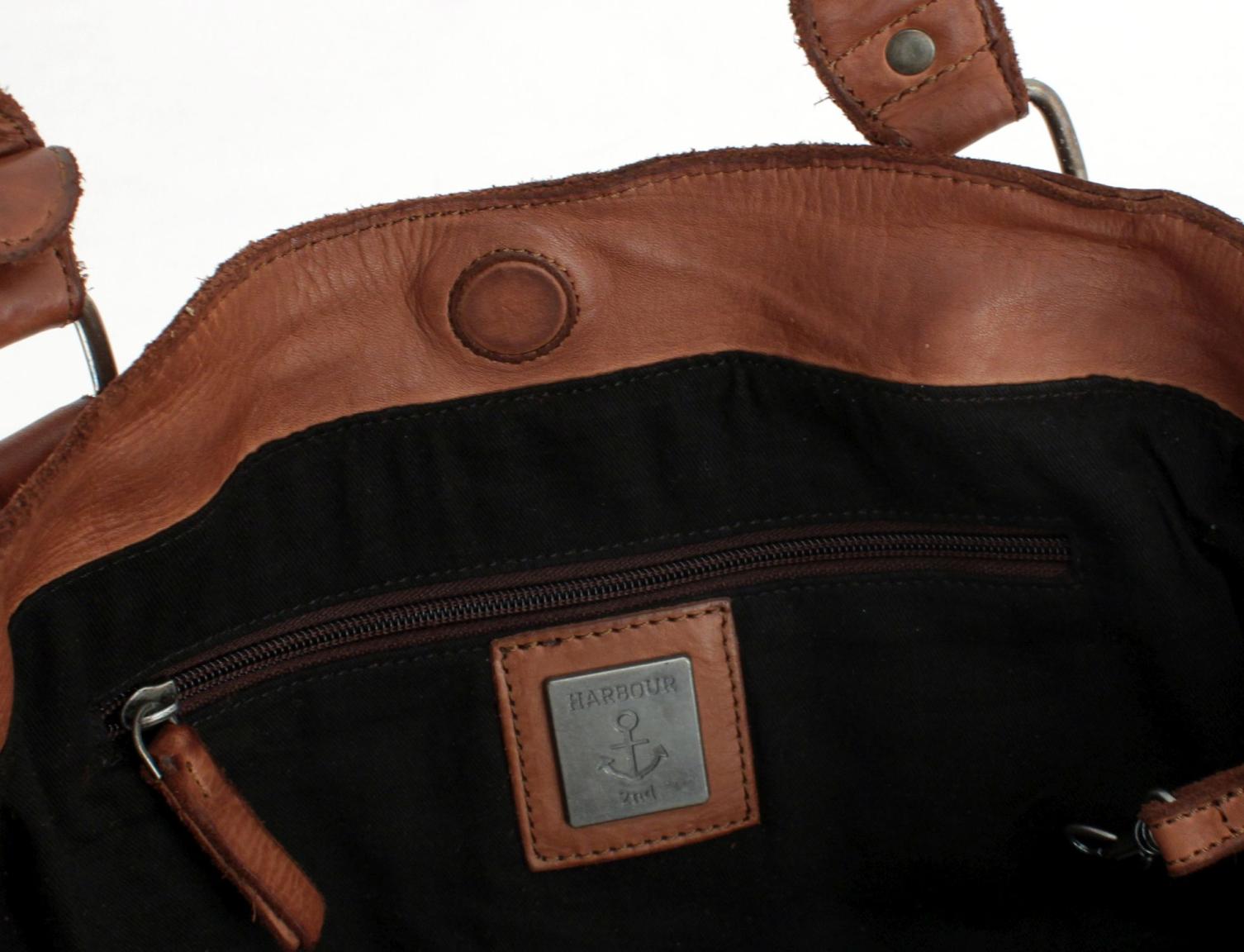 Ledershopper dunkelblau Harbour 2nd Dilara Navy Flechtoptik