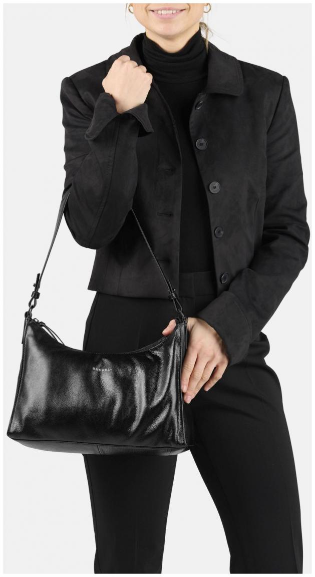 Ledertasche Damen BURKELY Creased Crystal Schwarz