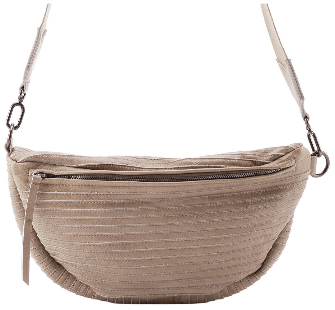 Ledertasche Vintage FREDsBRUDER Beltbag Layer grau Webband