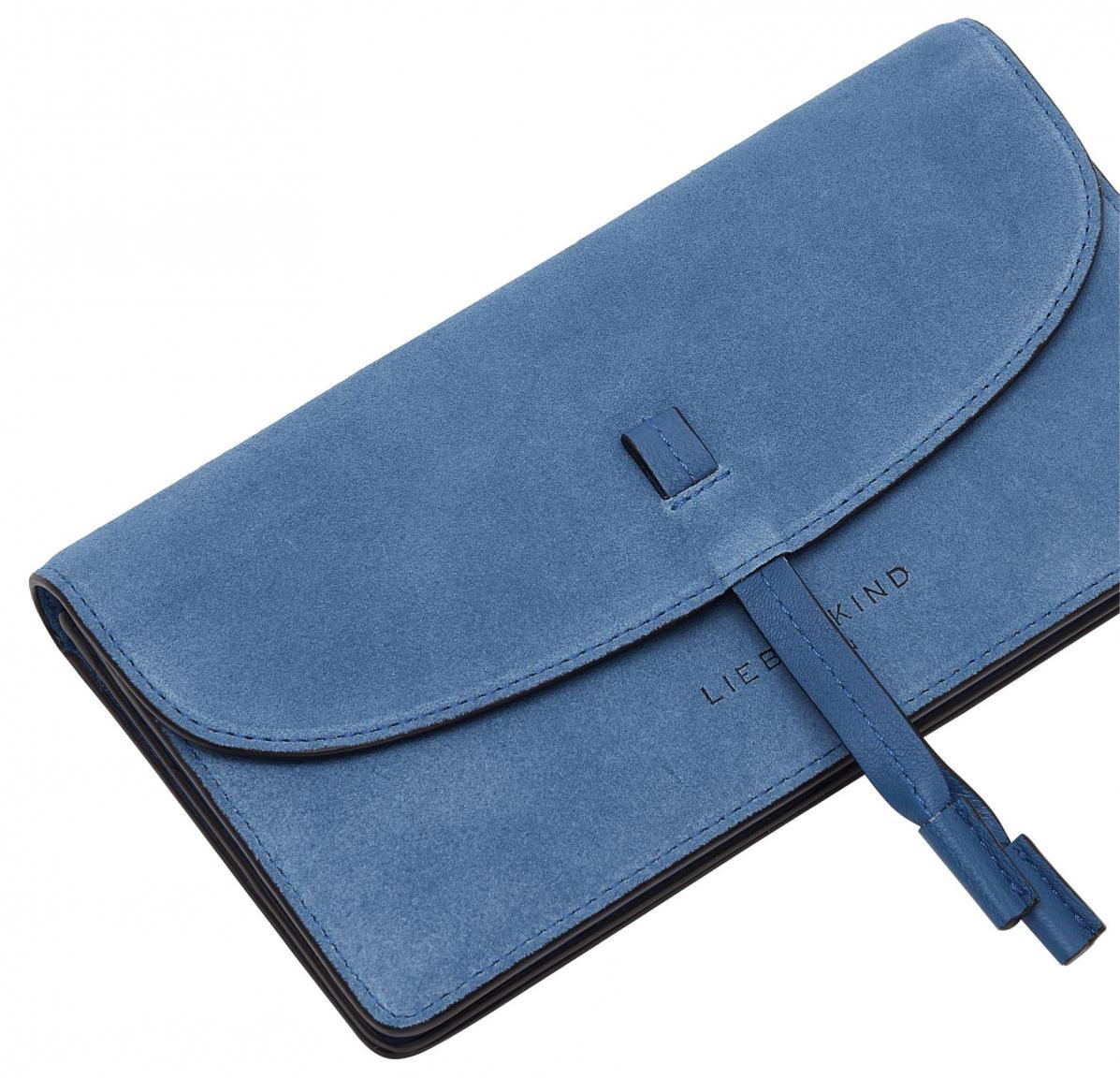 Liebeskind Berlin Lederbörse blau RFID Schutz Fab Suede Slam Retro Denim