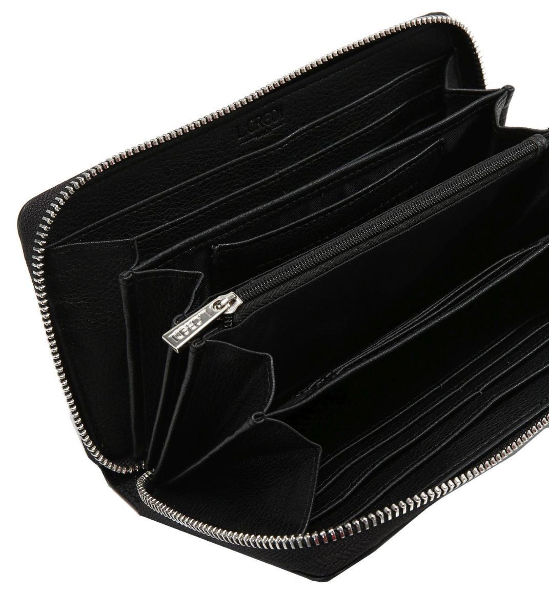 Longwallet Filippa L.Credi schwarz silber genarbt RFID