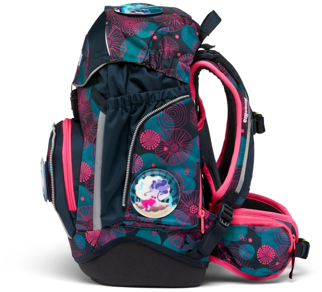 Mädchenschultasche Ergobag Pack KorallBär Komplettset grün pink