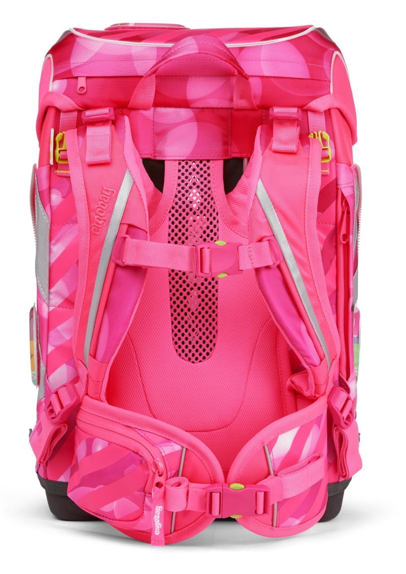 Mädchenschultasche Set neonpink KuntBärbuntes Einhorn ergobag cubo