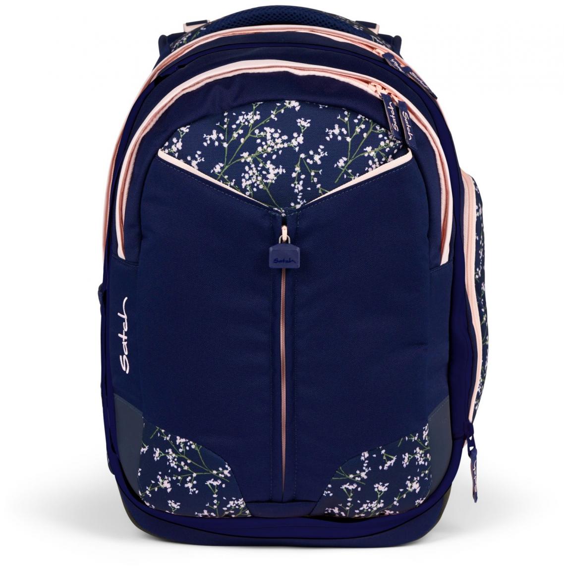 Mädchenschultasche dunkelblau rosa Blumen Satch Match Bloomy Breeze