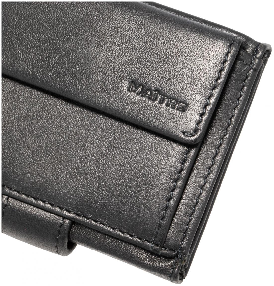Maitre F3 Cardholder Kartenböse Mini Matt Schwarz Rindsleder