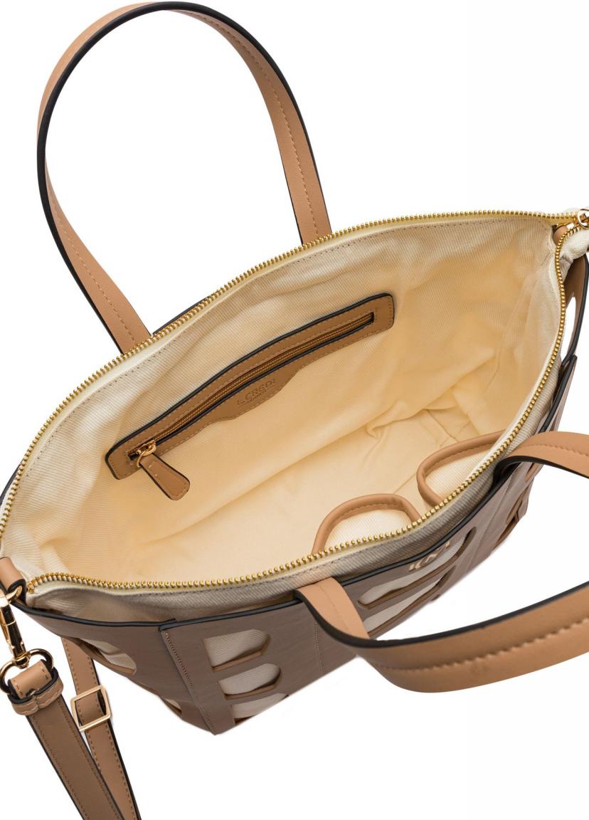 Maja Damen Henkeltasche L.Credi Lasercut Leinenoptik Blush