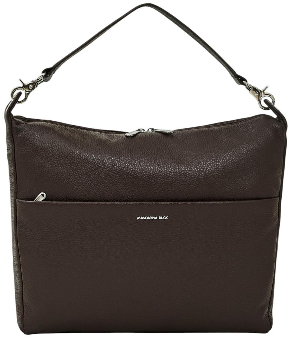 Mandarina Duck Mellow Leather Hobo Schultertasche Leder Espresso - Braun
