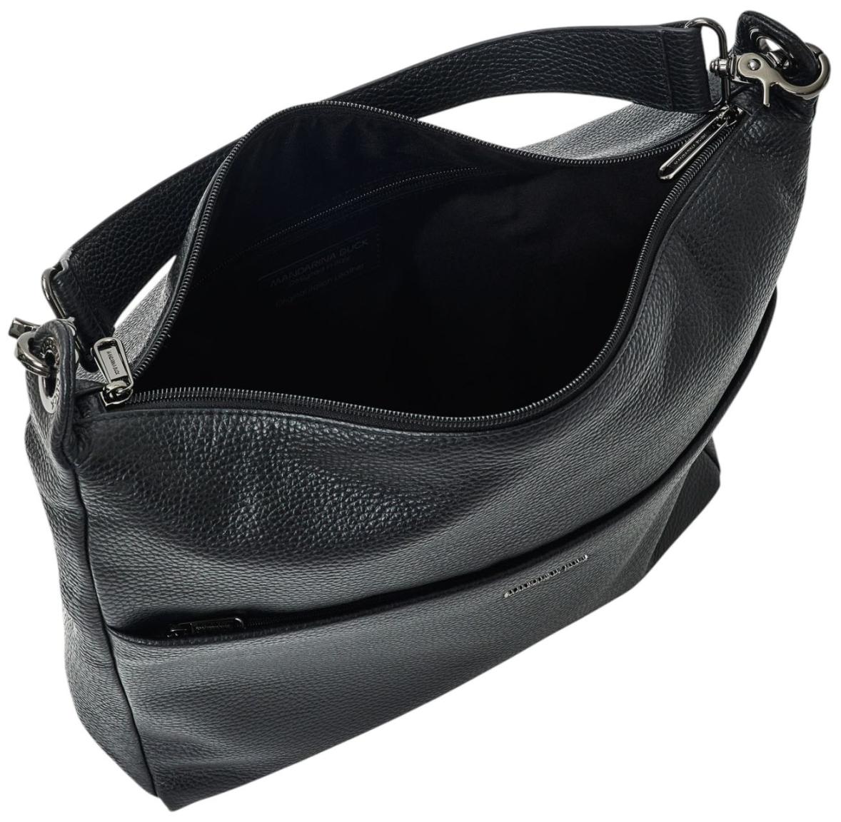 Mandarina Duck Mellow Leather Hobo Schultertasche Nero - Schwarz