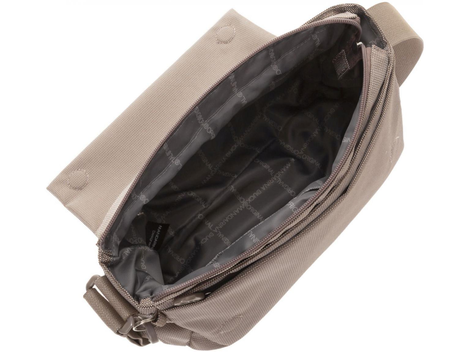 Mandarina Duck Überschlagtasche MD20 Messenger Taupe Glanzeffekt