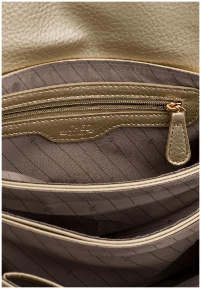 Metallic L.Credi Gold Überschlagtasche Penina vegan Kette