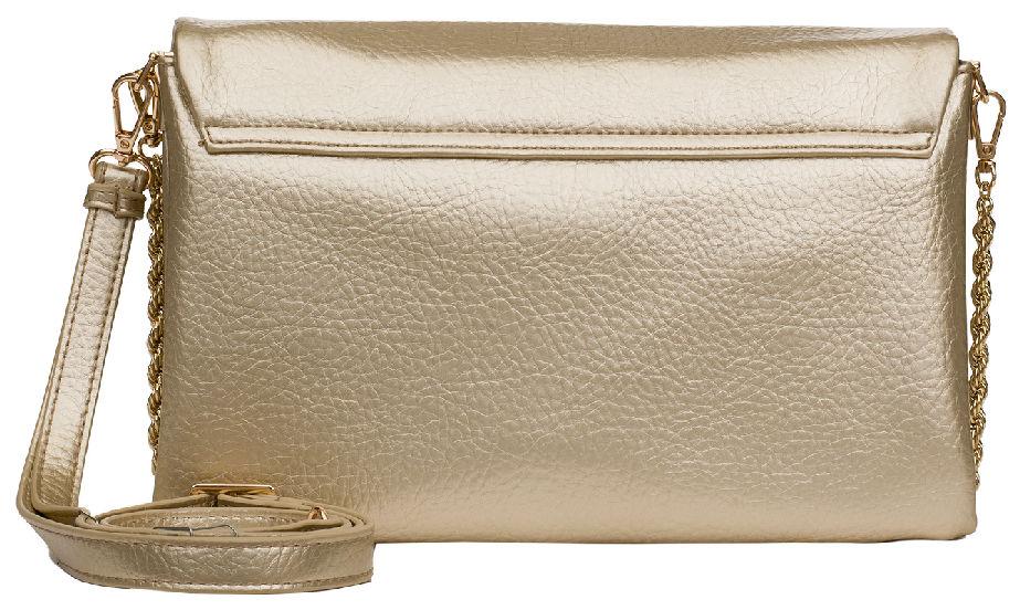 Metallic L.Credi Gold Überschlagtasche Penina vegan Kette