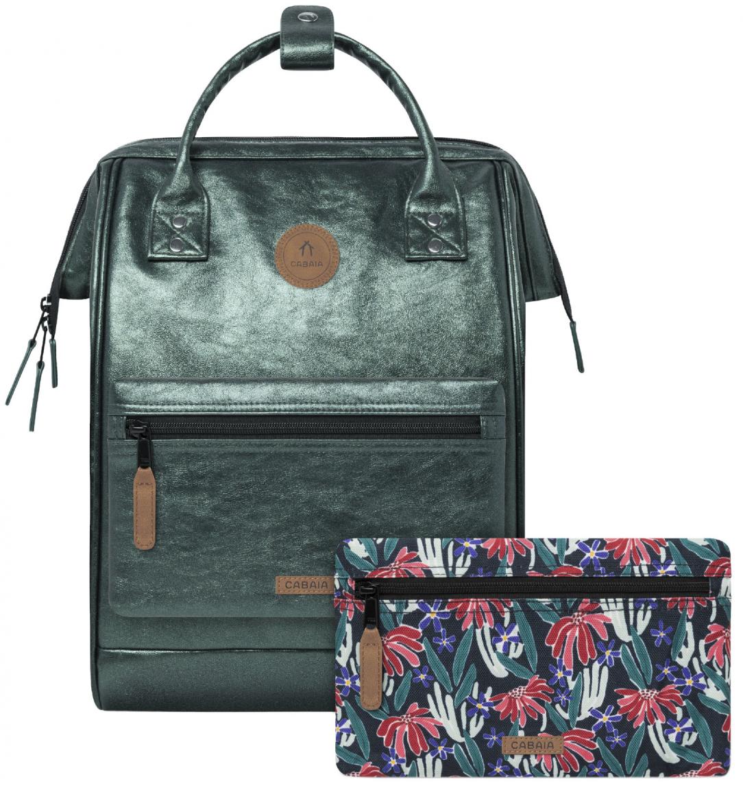 Metallicrucksack Cabaia dunkelgrün irisierend Lucerne wasserabweisend Medium