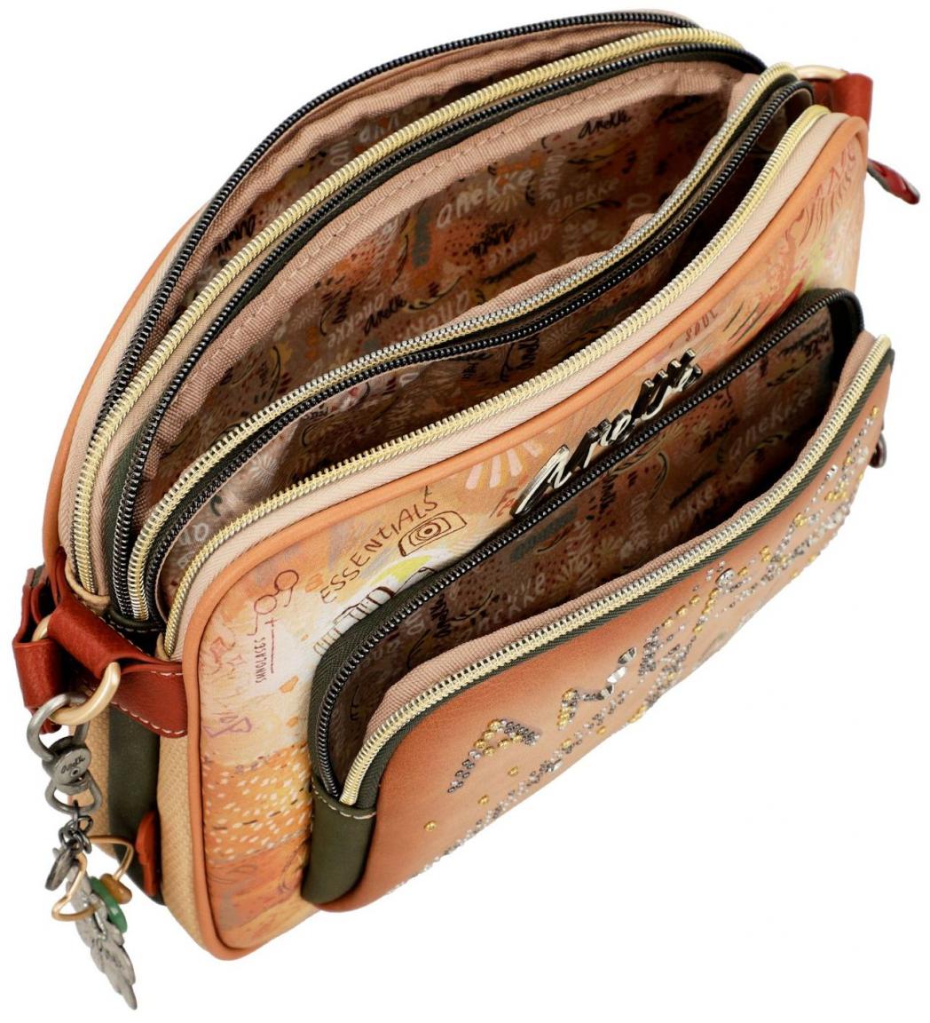 Peace and Love Anekke Flowers Camera Bag mit Nieten Beige