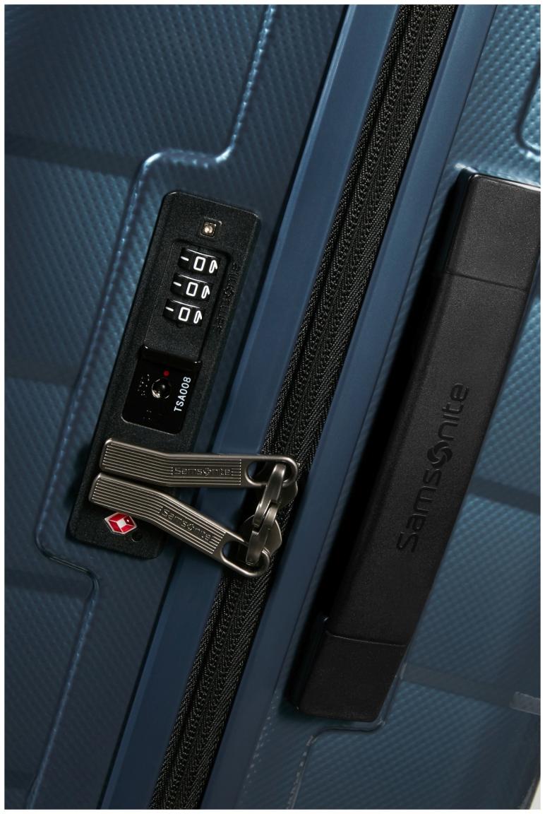 Reisekoffer dunkelblau Samonite Attrix Spinner M 67cm Steel Blue