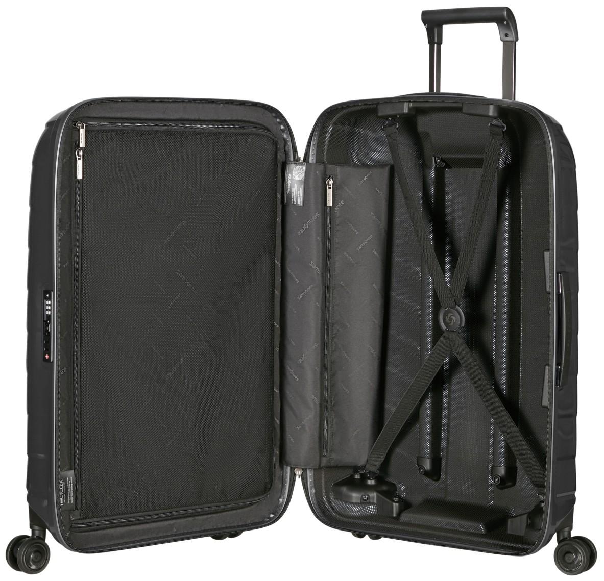 Reisekoffer dunkelblau Samonite Attrix Spinner M 67cm Steel Blue