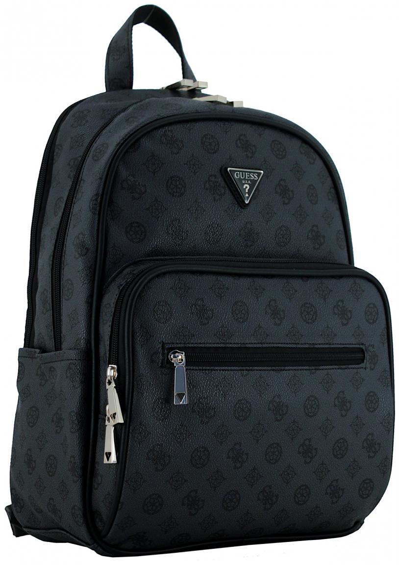 Reiserucksack Guess Wilder Travel Charcoal dunkelgrau Logoprint