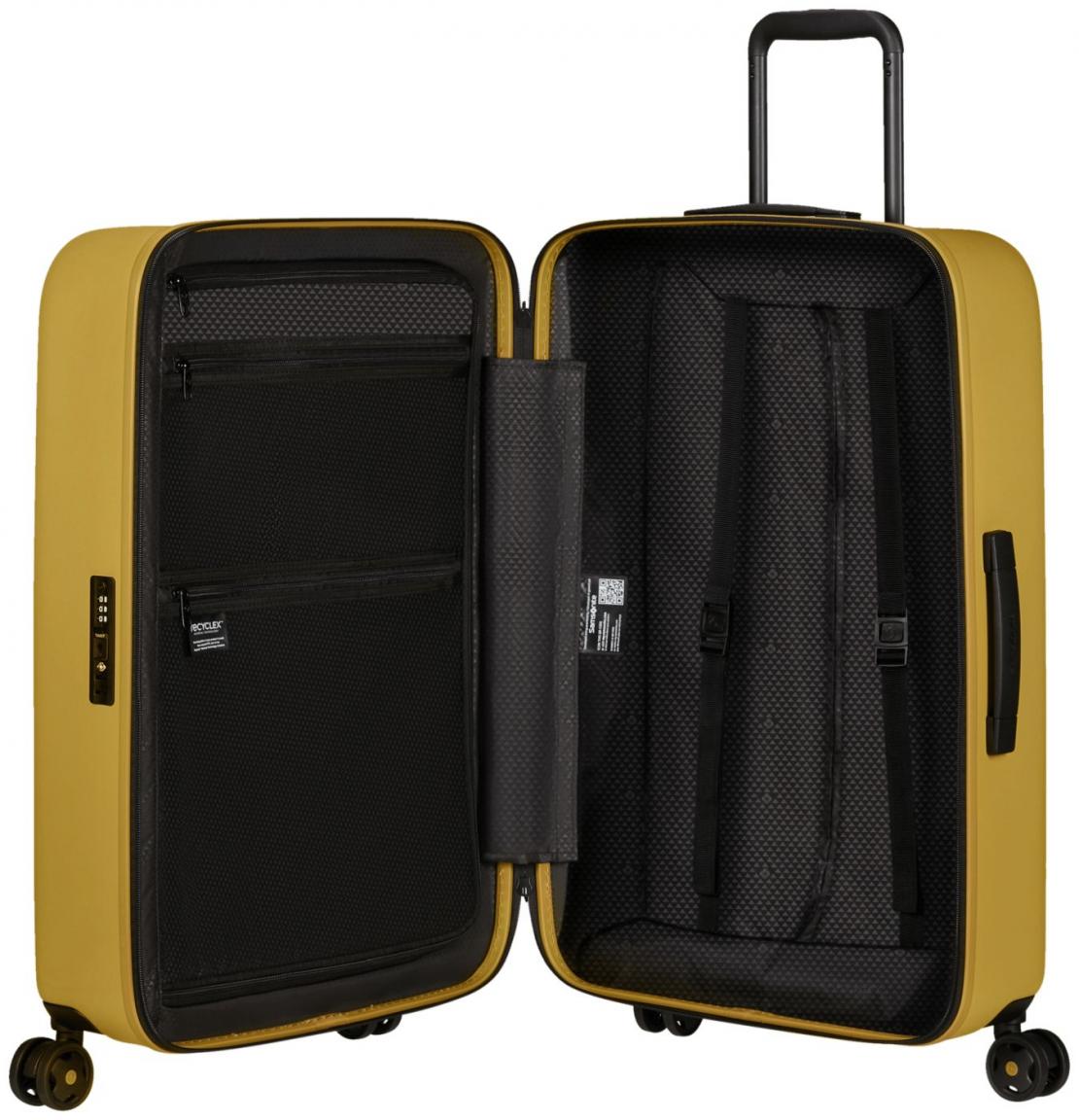 Samsonite Hartschalenkoffer nachhaltig Spinner M 68cm StackD Mustard gelb
