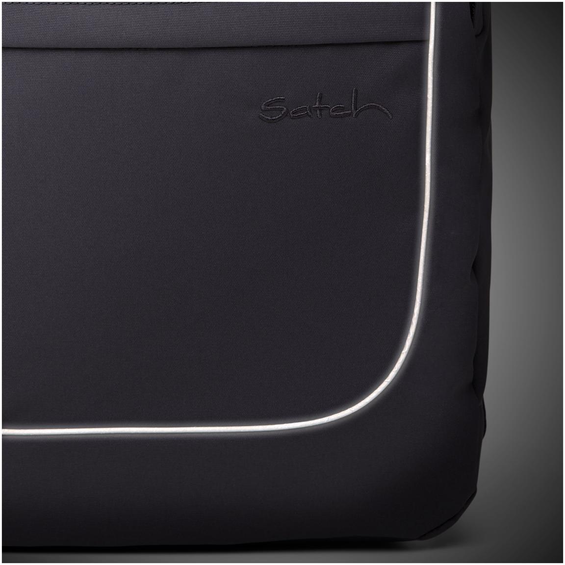 Satch Fly Freizeitrucksack Pure Grey Lederdetails
