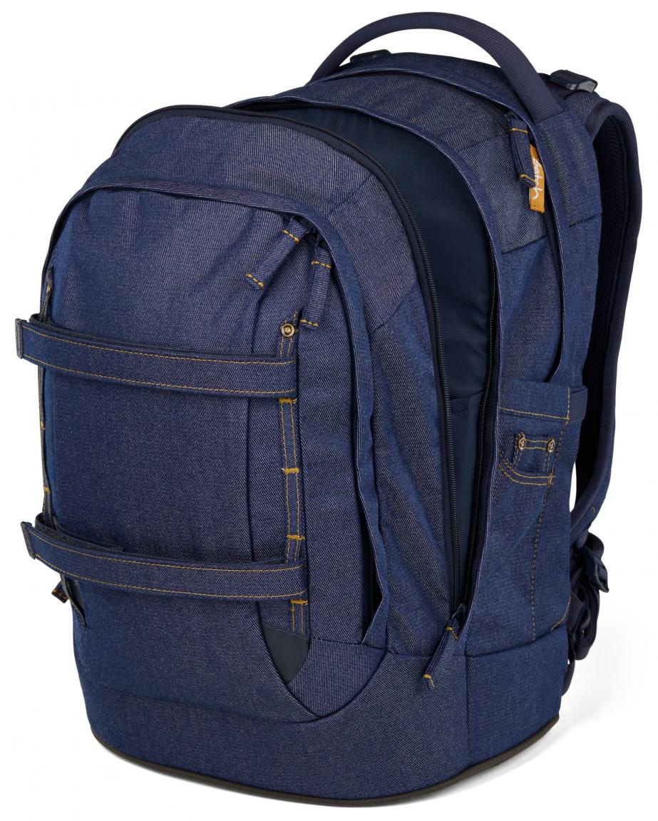 Satch Pack Jugendranzen Denim Blue dunkelblau Set Pennal Sportbeutel