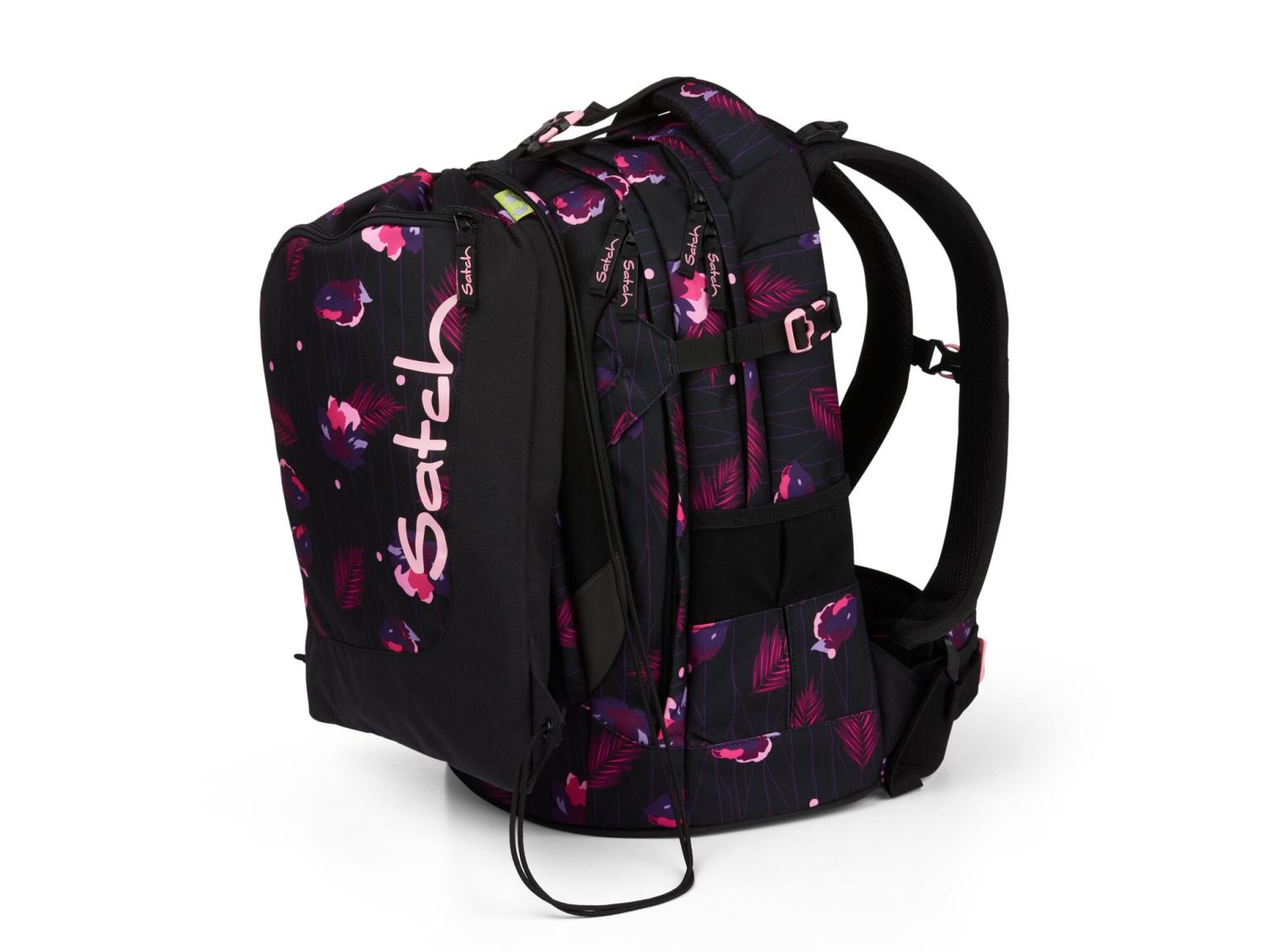 Satch Pack Mystic Nights Schulrucksack Turnbeutel Schüttelpennal schwarz Blüten
