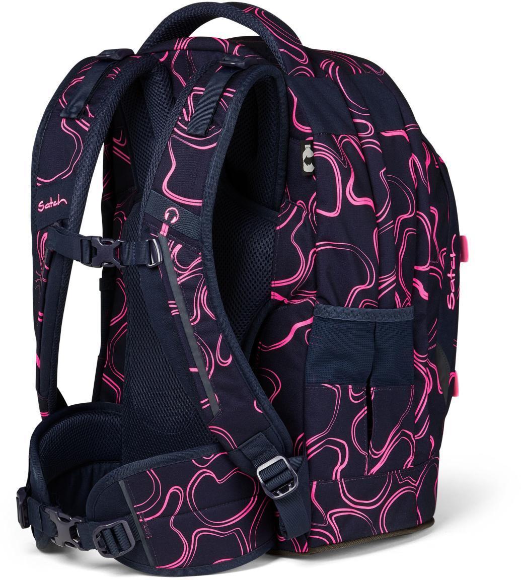 Satch Pack Pink Supreme dunkelblau neonpink Ready to Swap Schultasche recycled
