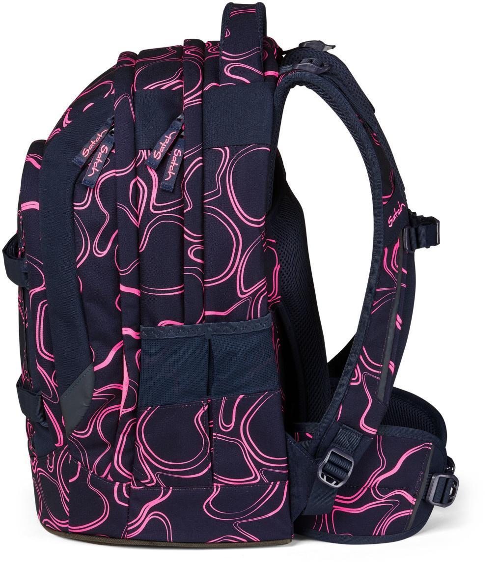 Satch Pack Pink Supreme dunkelblau neonpink Ready to Swap Schultasche recycled