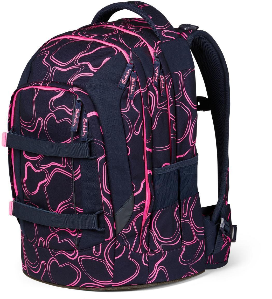 Satch Pack Pink Supreme dunkelblau neonpink Ready to Swap Schultasche recycled