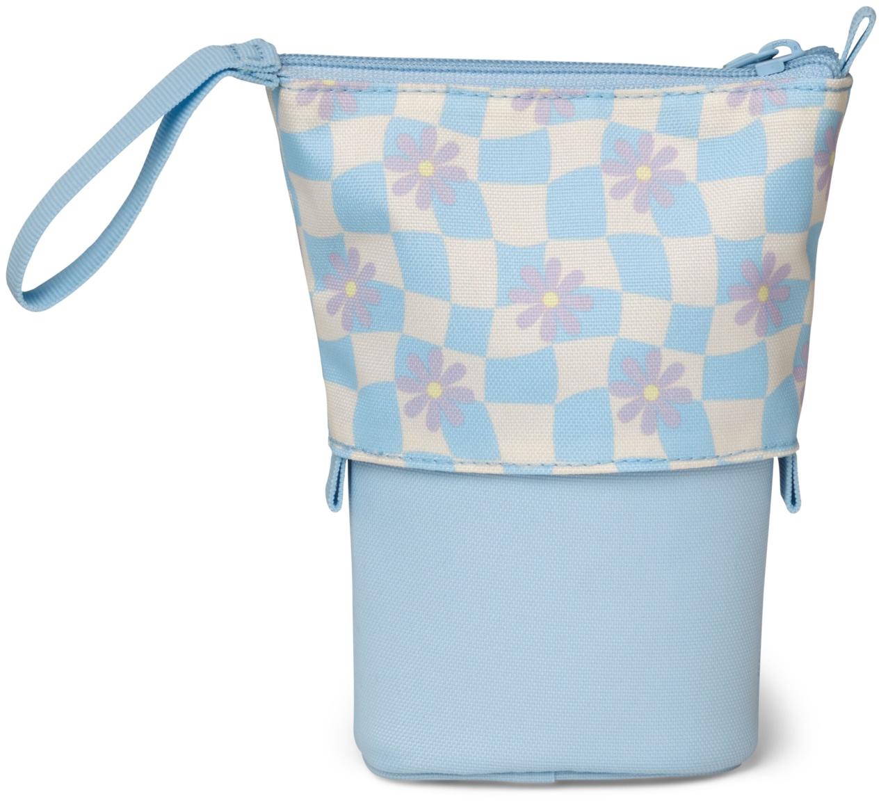 Satch Pencil Slider Summer Era hellblau kariert Blumen Schüttelpennal