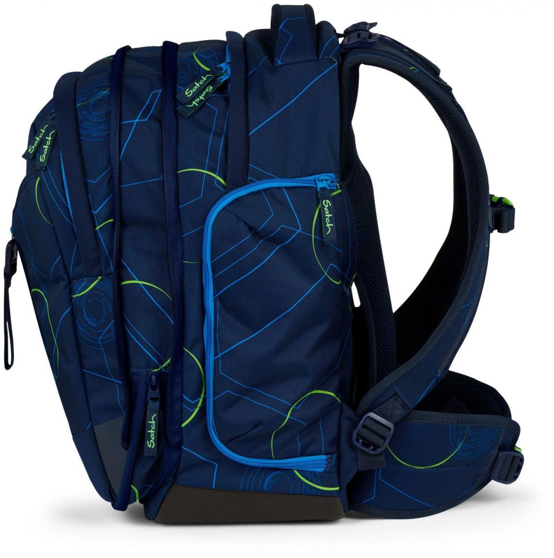 Satch Schulrucksack Match Blue Tech dunkelblau grafisches Muster
