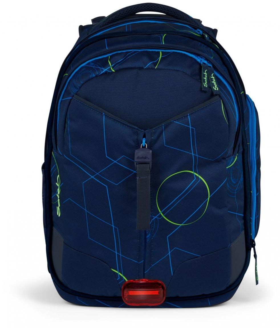 Satch Schulrucksack Match Blue Tech dunkelblau grafisches Muster